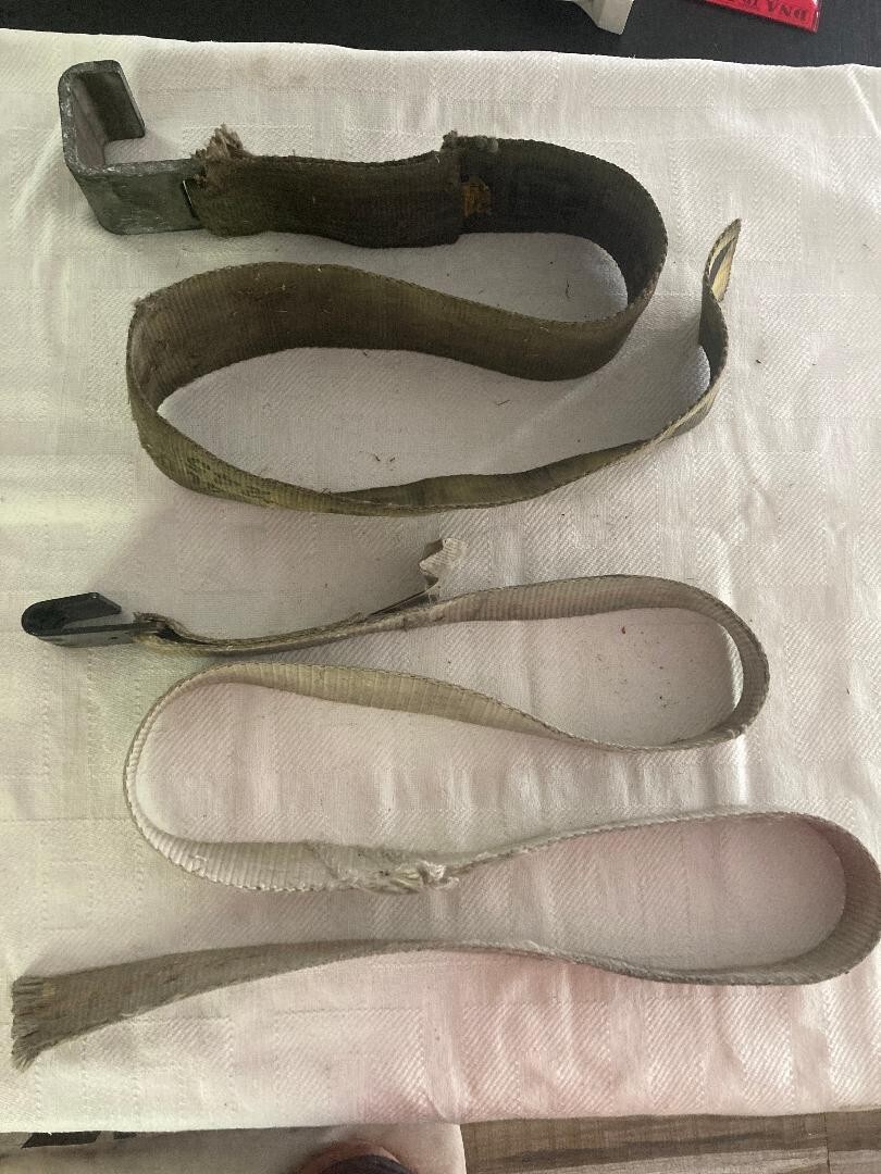 Lot of Two Heavy Duty Truck Winch Straps With Flat Hooks - 3,333 and 5400 lb