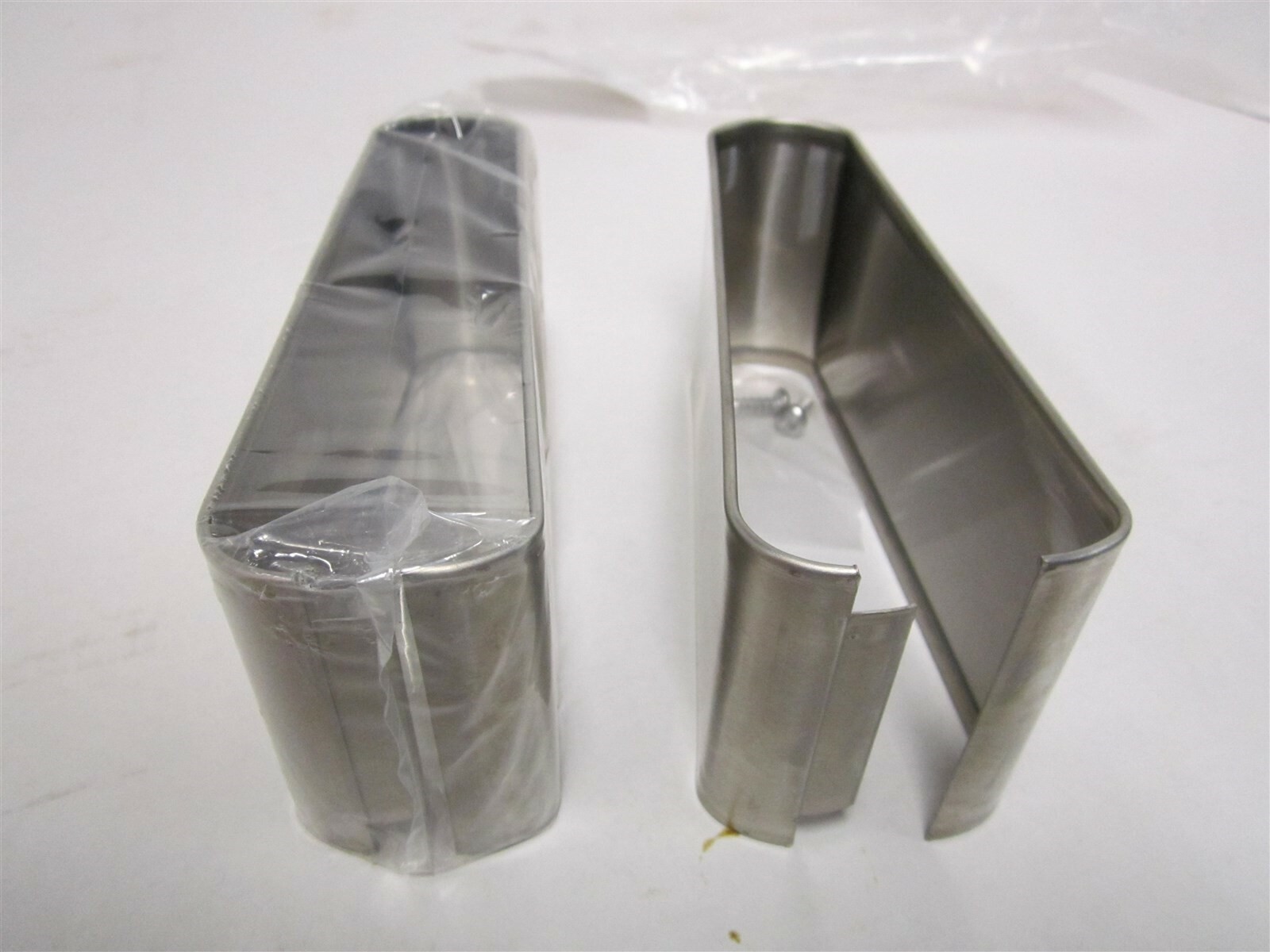 (2) Global Steel Stainless Steel Split Shoe For Use With Steel Partition New