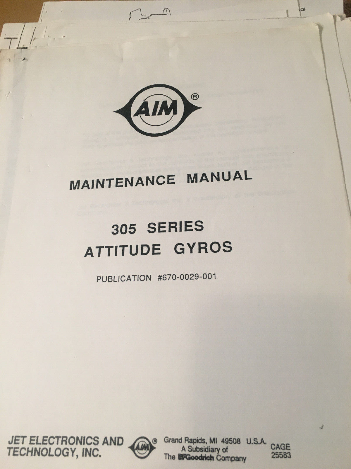 AIM, BFGoodrich, JET:  Model 305 Series Attitude Gyro Maintenance Manual
