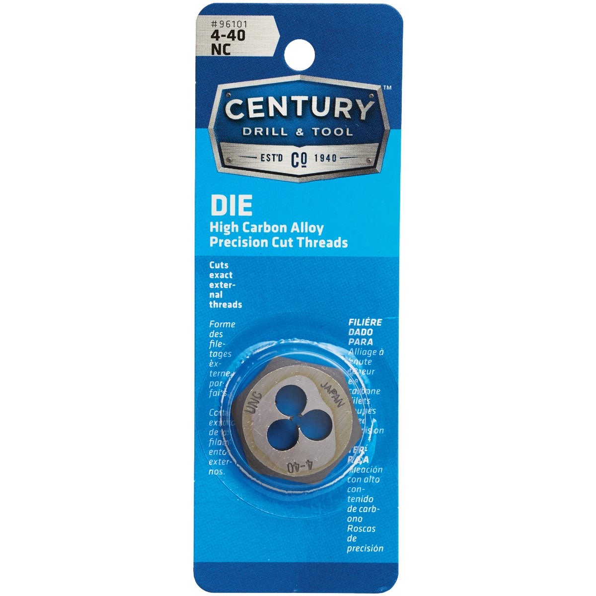 Drill & Tool 4-40  Coarse 1 In. Across Flats Fractional Hexagon Die  Drill &