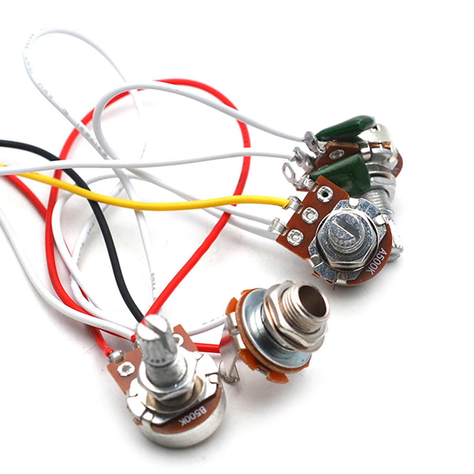 Electric Guitar Wiring Harness Kit 5 Way Toggle Switch 1 Volume 2 Tone 500K Pot
