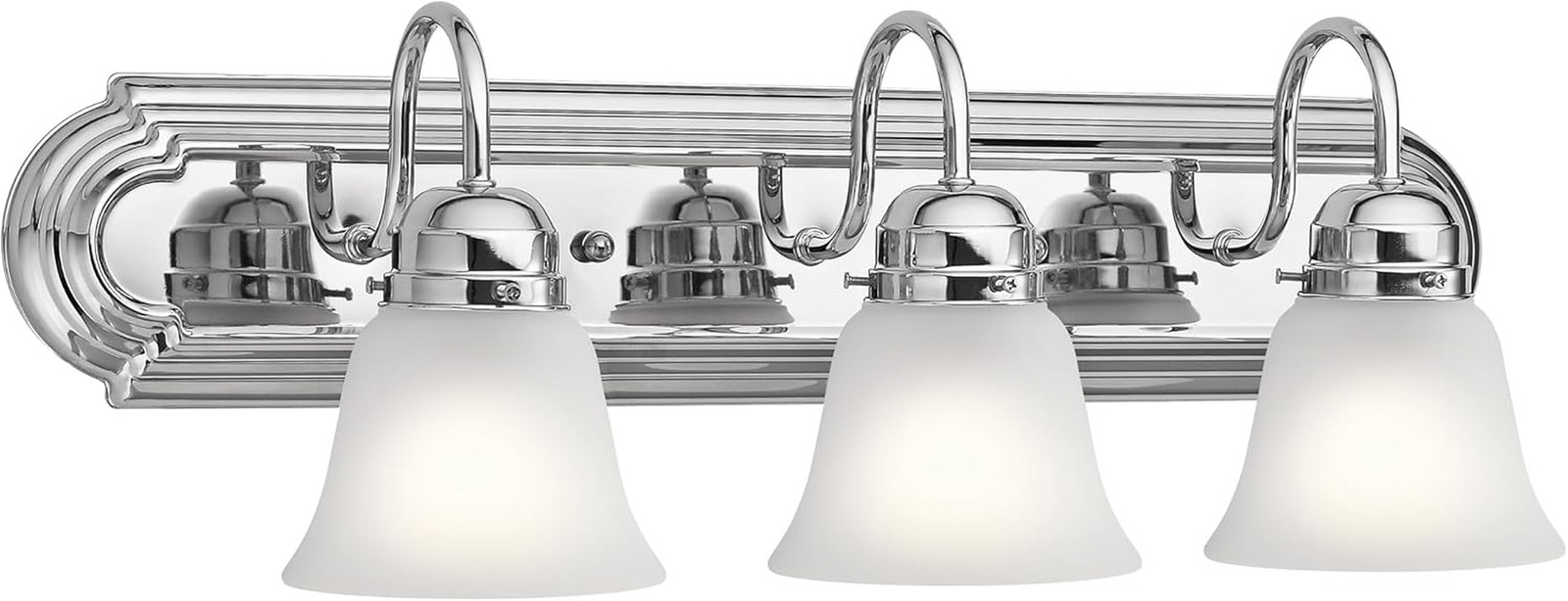 24" 3-Light Vanity Bath Light in Chrome, Modern Bathroom Light with Clear Satin