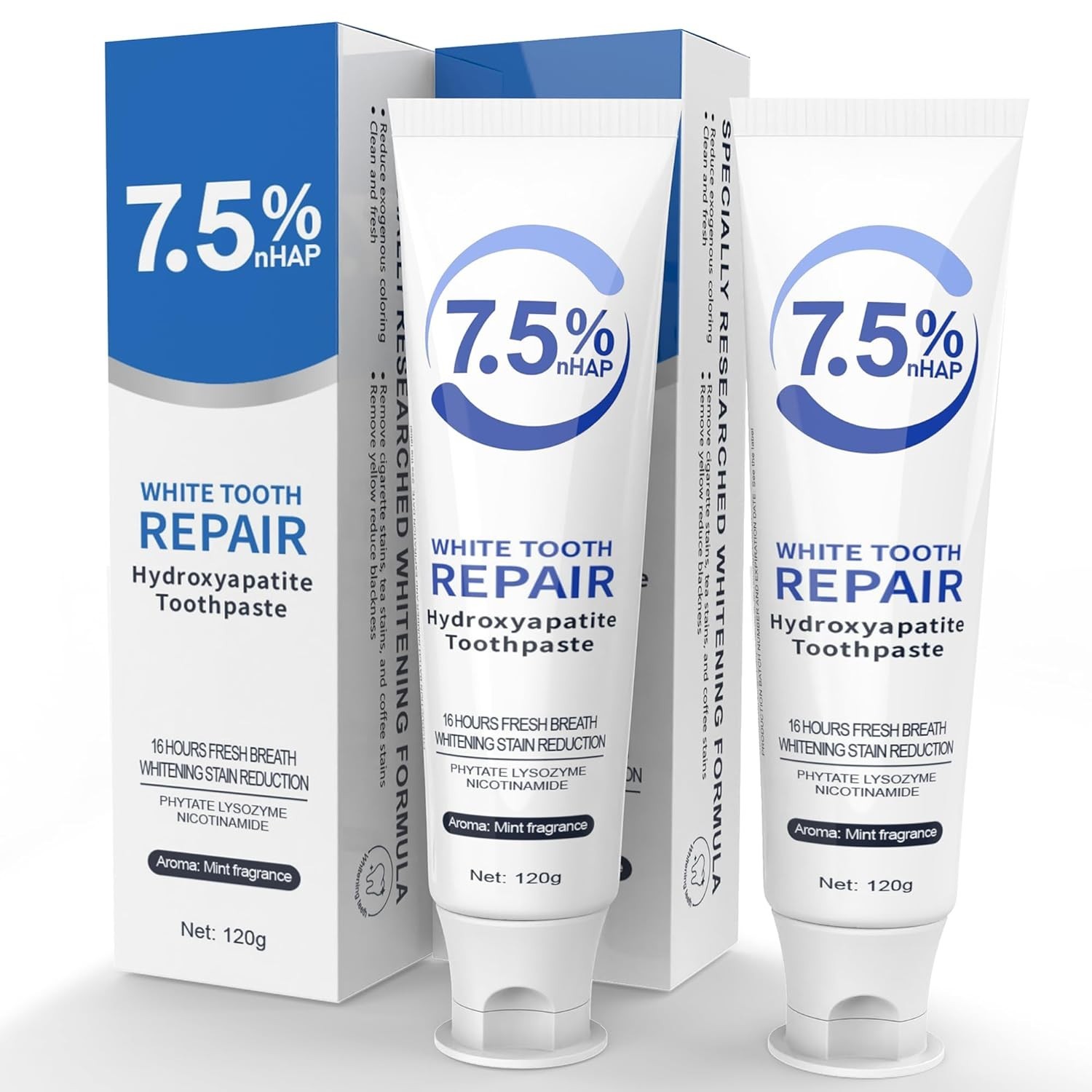 7.5% Hydroxyapatite Toothpaste 4.2 oz (2 Pack)