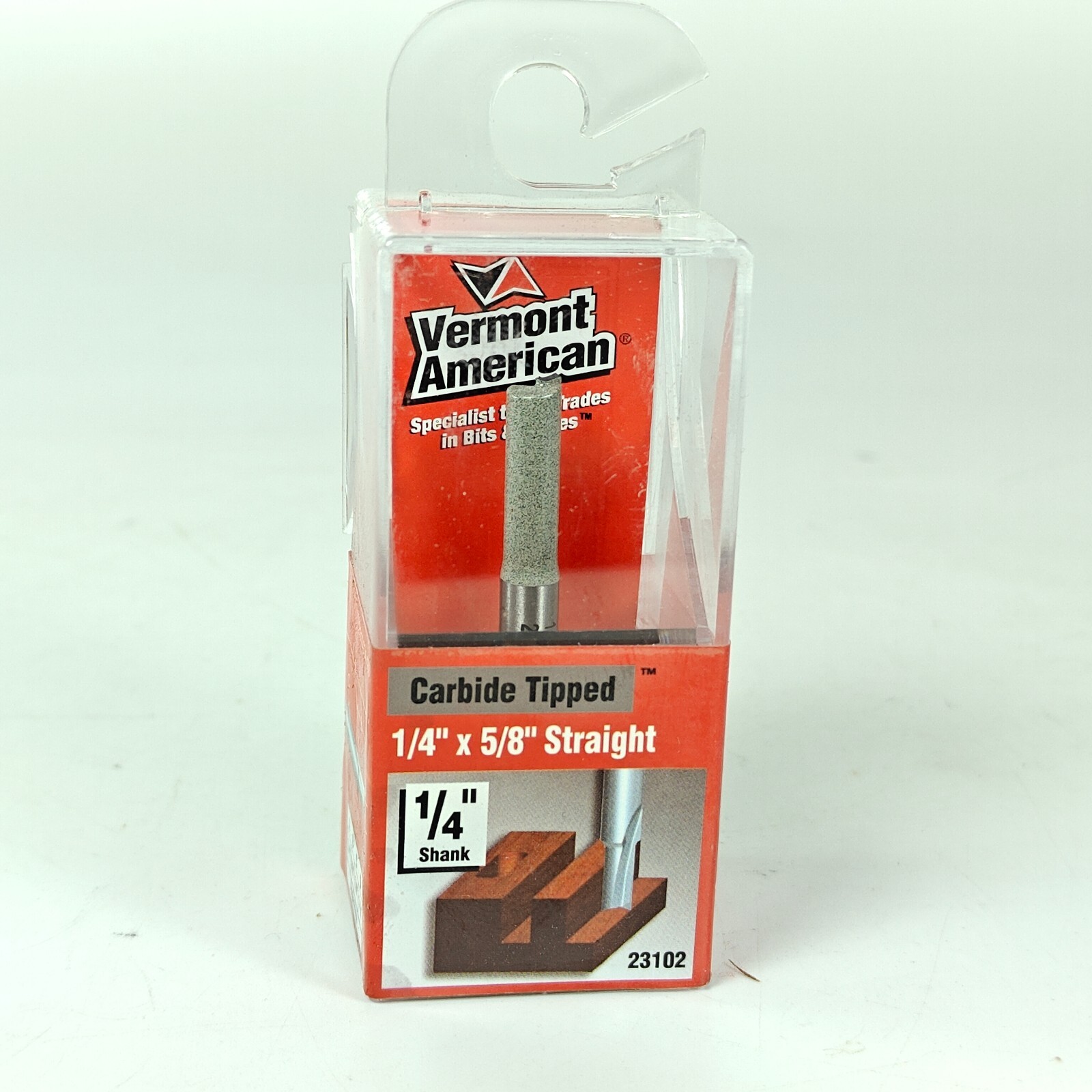 Vermont American Router 1/4" Straight Bit 5/8" Depth 1/4" Shank Carbide 23102