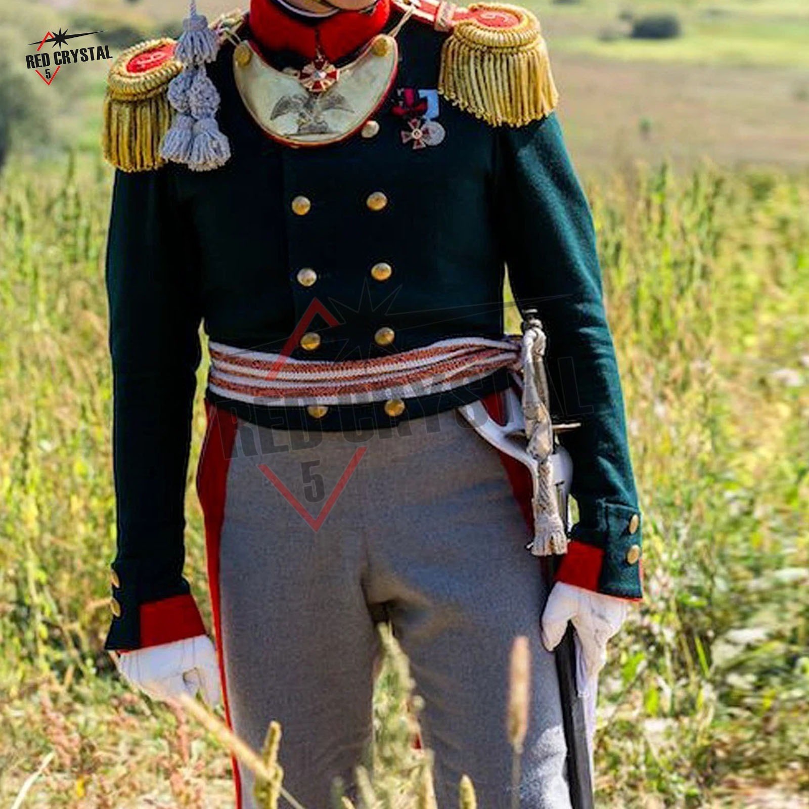 New Green Uniform of Soldiers During the Russian/French War of 1812 Wool Jacket