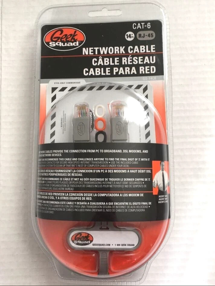 NEW Geek Squad RJ-45 CAT-6 Network Cable GS-14C6