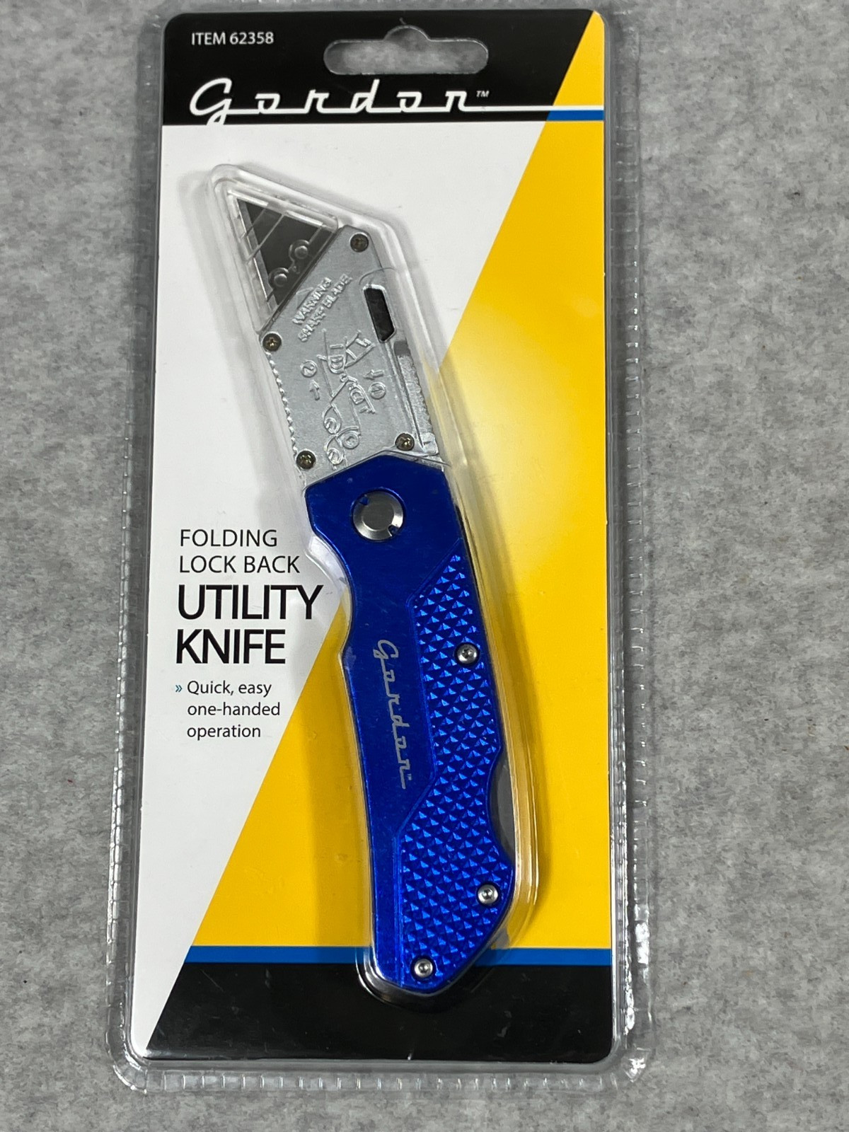 New Gordon Folding Lock Back Utility Knife Quick Easy One Hand Operation