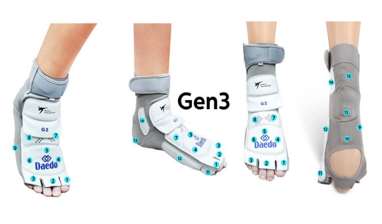 Dae Do Taekwondo Gen3 Electronic Socks Foot Protector Sensor Gear / Tracking