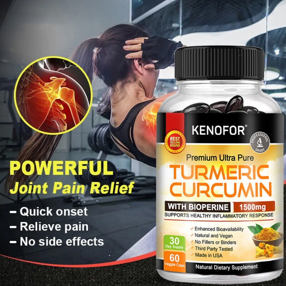 Turmeric Curcumin 1500mg Joint Support 60 Capsules New Exp 07/2026