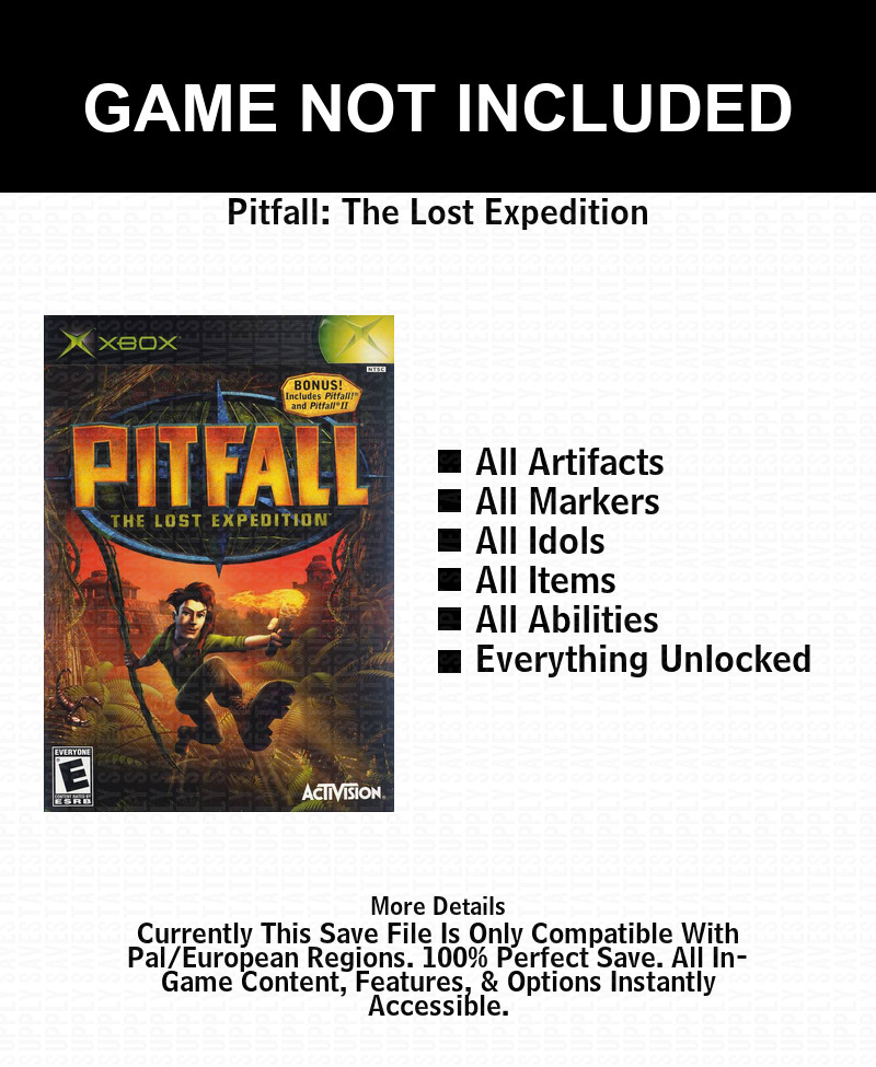Pitfall: The Lost Expedition  100% Unlocked Xbox USB Saves
