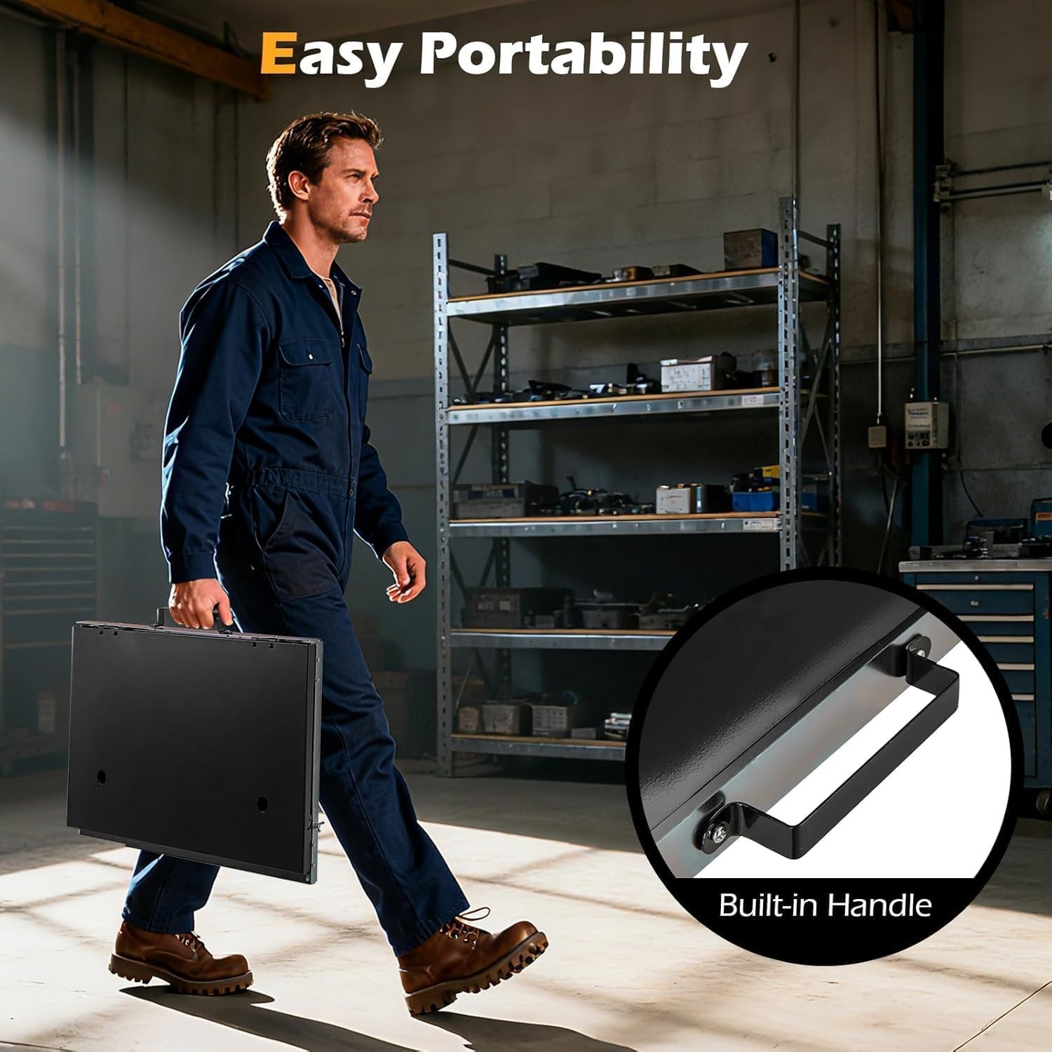 Foldable Welding Table, Portable 17" X 20" Weld Tabletop with 3 Protective Panel