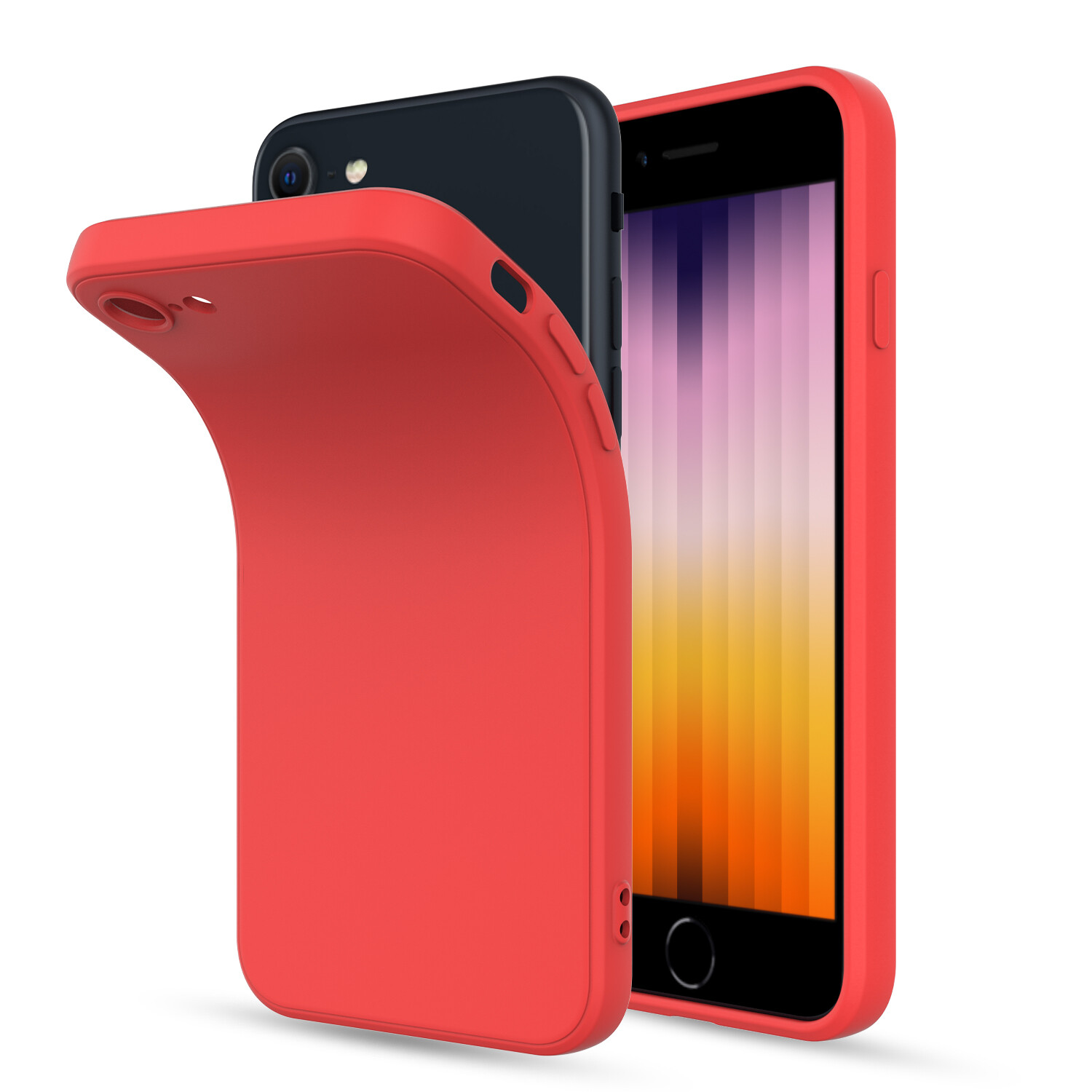 For iPhone 7,8,SE 2nd,3rd Gen 2022/2020 Liquid Silicone Case,HD Screen Protector