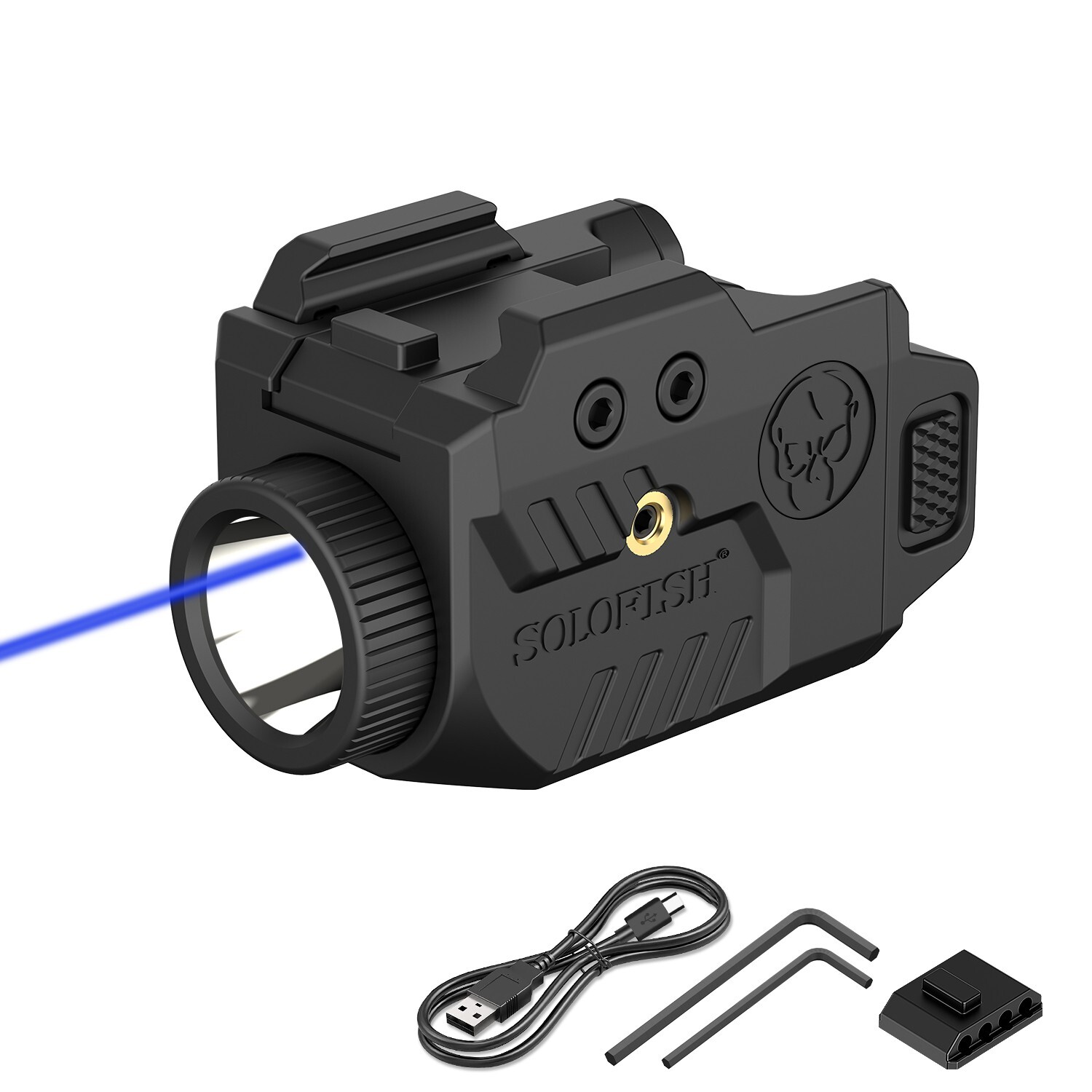 Solofish Inside Blue Laser Sight & Flashlight Combo for Picatinny Rail Handgun