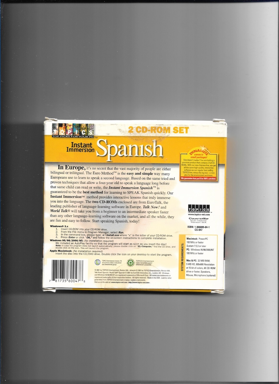 Instant Immersion Spanish, (2 Disc Set, PC/ Mac)