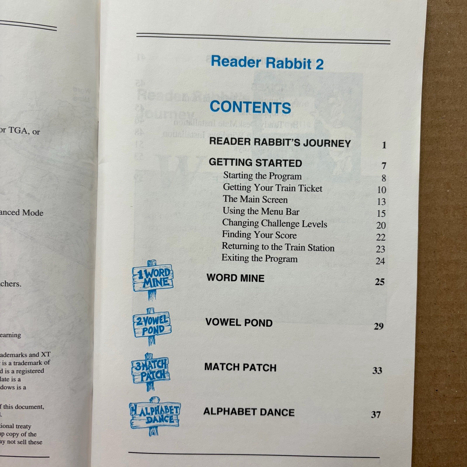 Vintage Reader Rabbit 2 Users Guide IBM DOS Windows Manual 1994 Learning Company