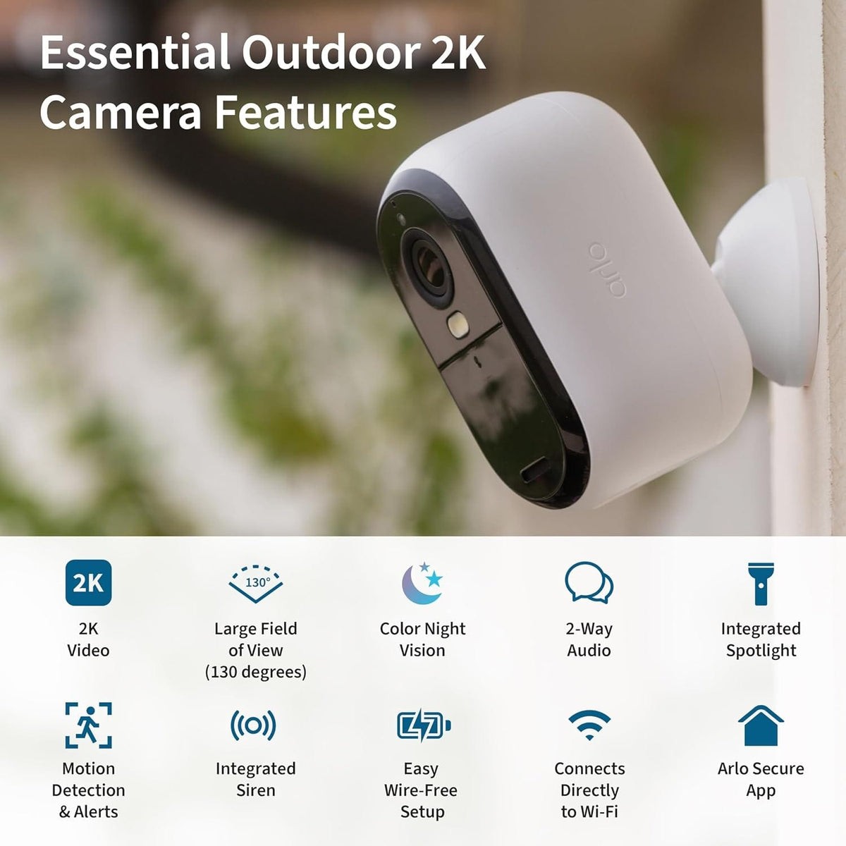 Arlo VMC3250-100NAR Essential 2nd Gen 2K, 2-cam, White - Certified Refurbished
