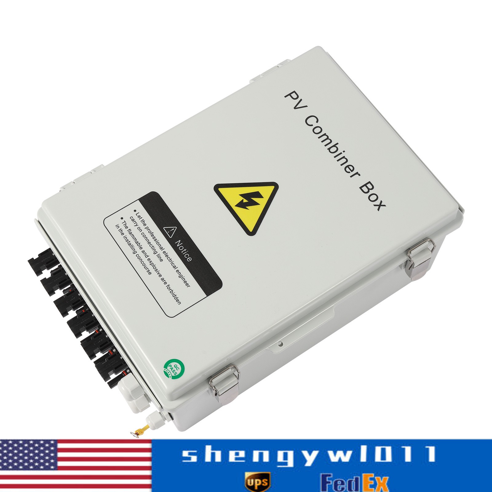 6 String Solar PV Combiner Box 15A Circuit Breaker for Solar Panel Plastic