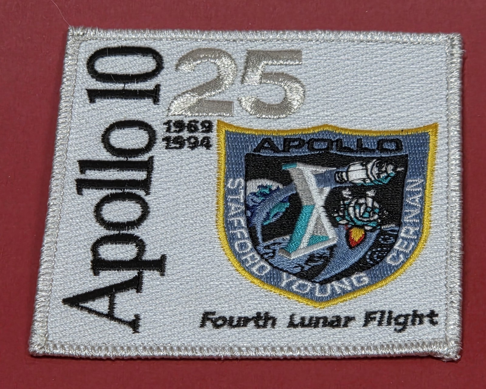Apollo 10 25th Anniversary Patch 4" x 4" 1969-1994 Fourth Lunar Flight
