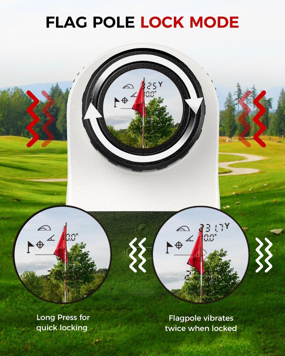 Waterproof Golf Rangefinder - 1200 Yards, Slope Compensation
