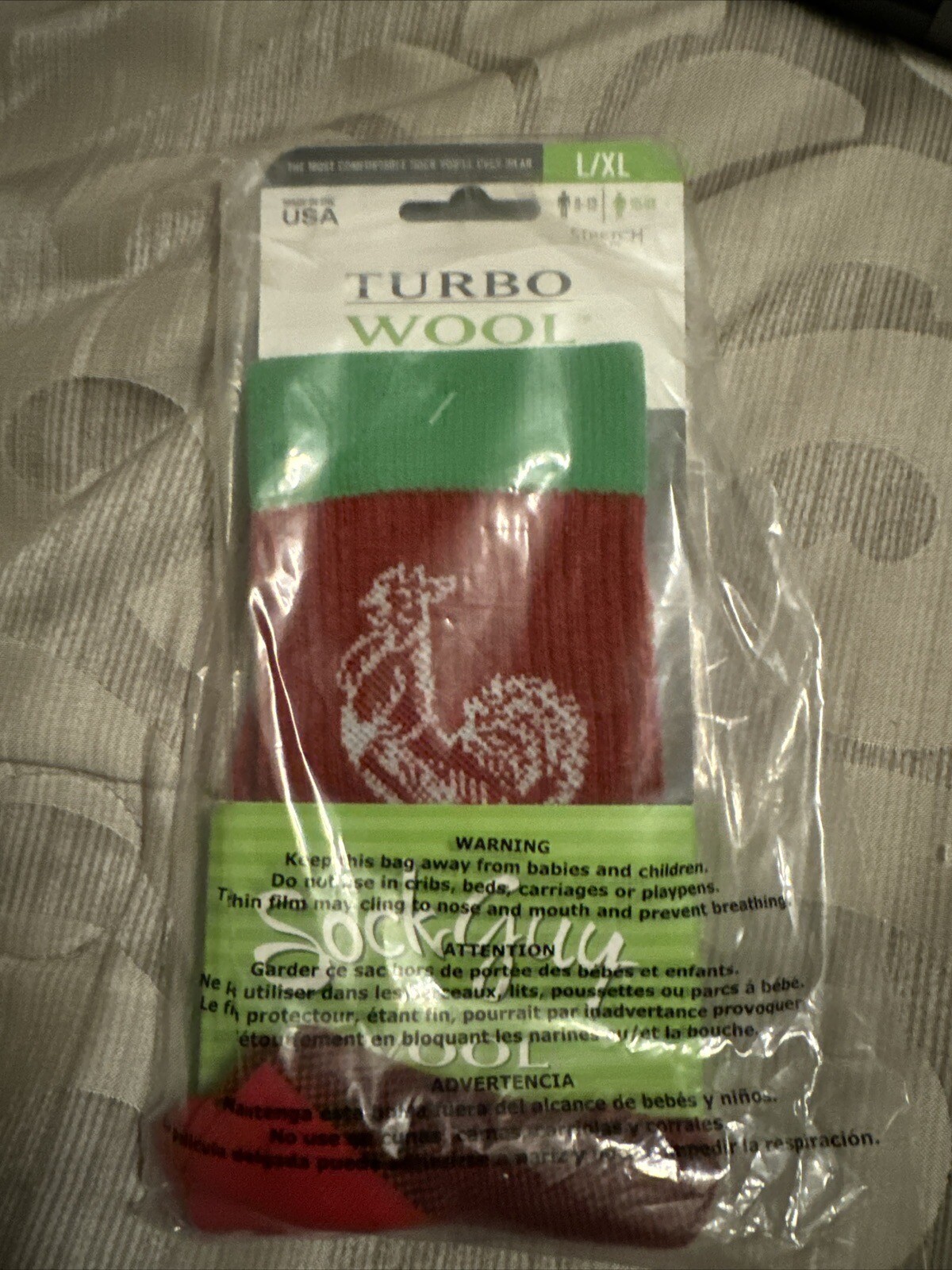 SockGuy Wool Sriracha Sock Red LG/XL