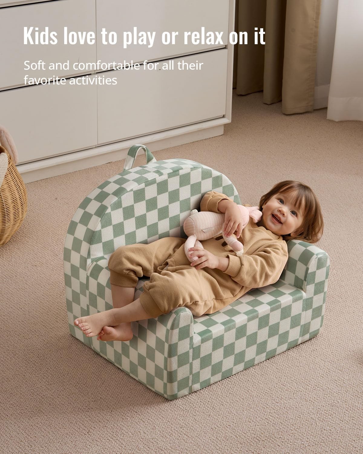 Toddler Chair, Snuggly Soft Kids Sofa Chair, Supportive Toddler Couch for Boy...