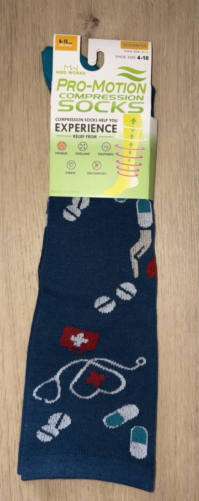 Pro Motion Compression Socks for Women Shoe Size 4-10 / 8-15 MhHg (mild Support)
