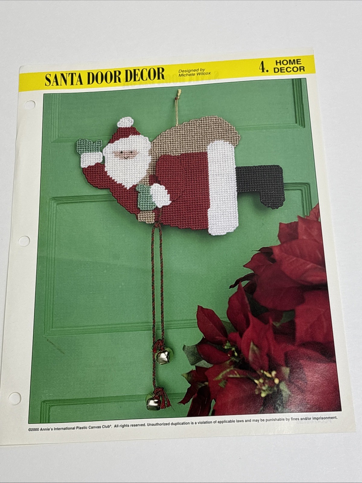 Santa Door Decor Annie's Attic Plastic Canvas Pattern Page