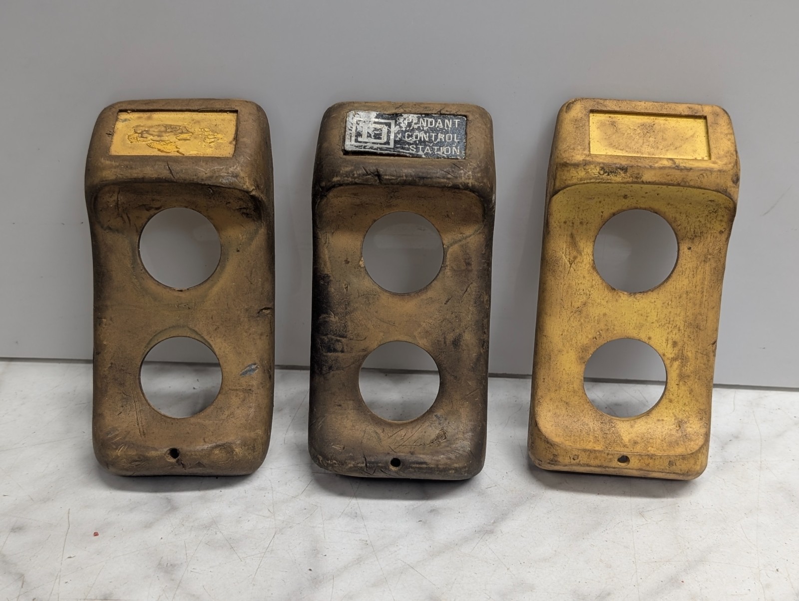 Lot 3 Pendant Control Station Housing Covers 2 Hole Hoist Crane Empty Square D