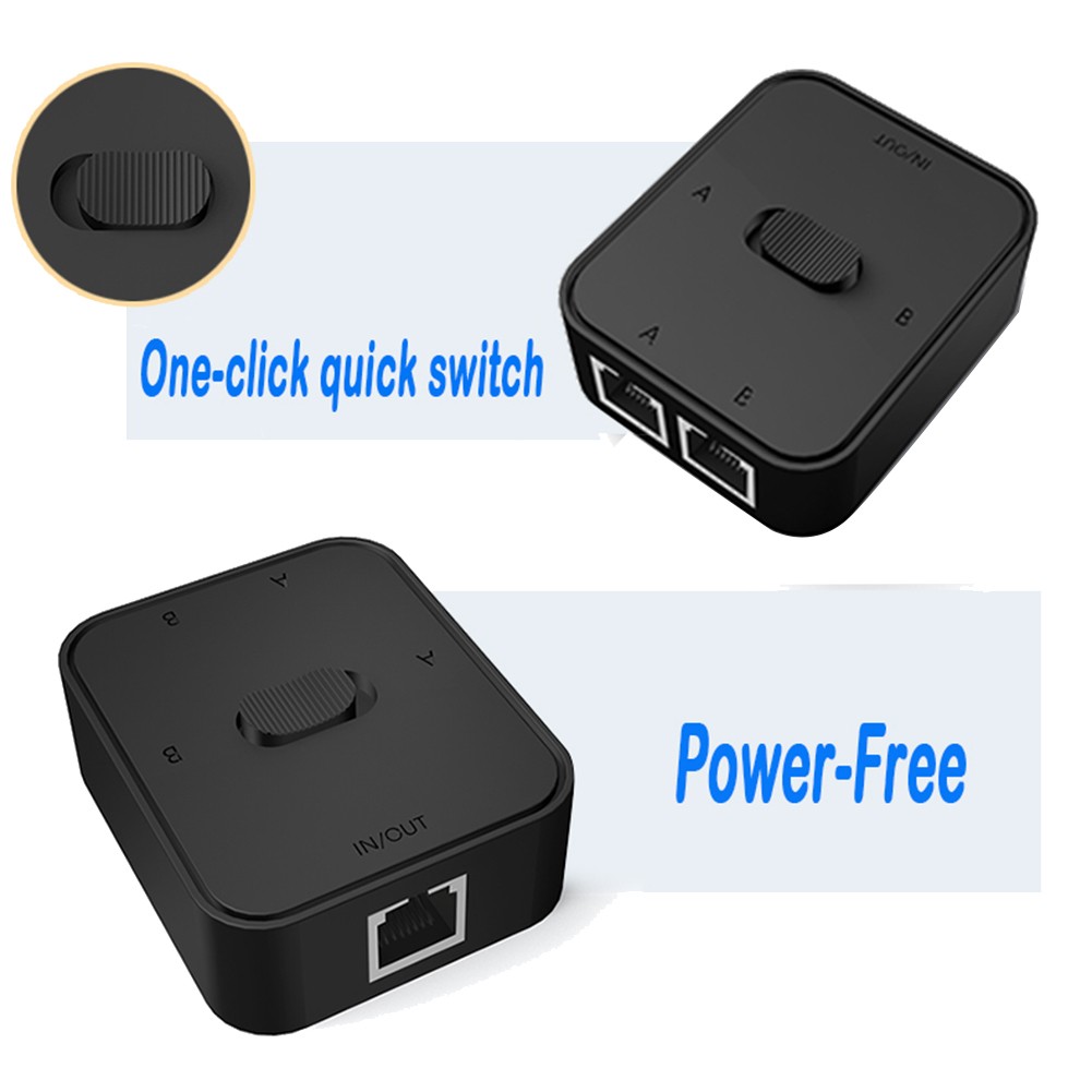 2 Port Gigabit RJ45 Splitter Cable Extender 2 Way External Switcher3350