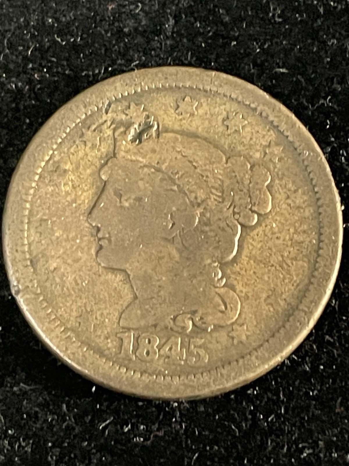 1845 Braided Hair Large Cent