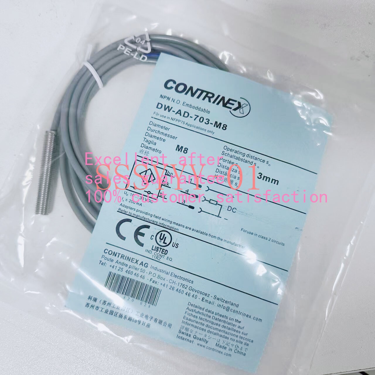 1PCS NEW For CONTRIENX inductive proximity switch DW-AD-703-M8 3mm