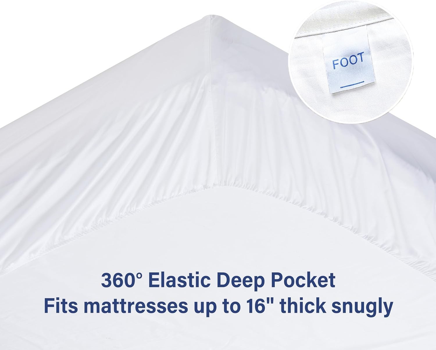 100% Egyptian Cotton King Size Fitted Sheet, 600 Thread Count, 16" Deep Pocke...