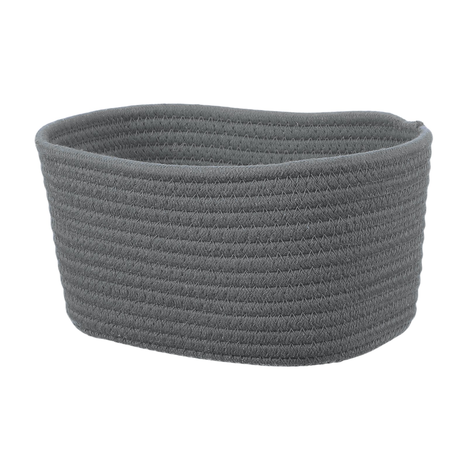 Small Rope Basket, 8.3x5.9x4.7 Inch Small Woven Basket Rectangular Gray
