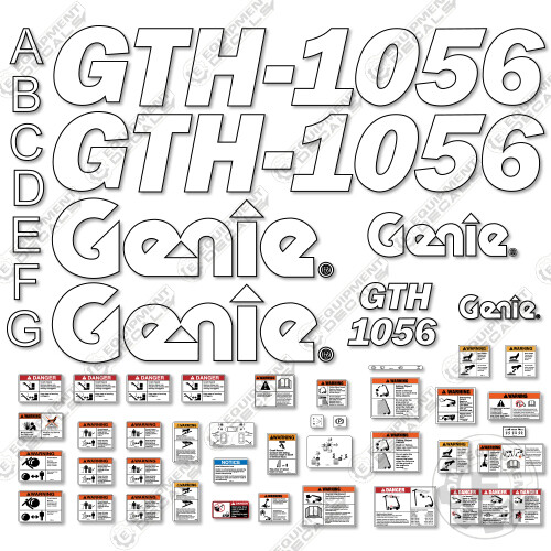 Fits Genie GTH 1056 Decal Kit Telescopic ForkLift - 7 YEAR 3M VInyl!