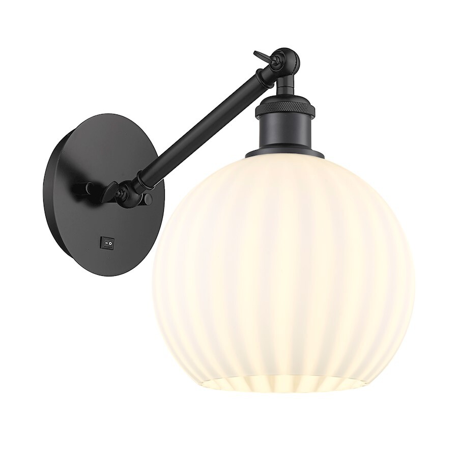 Innovations 317-1W WHV 1Lt 8" Sconce, U/D Arm, BK - 317-1W-BK-G1217-8WV