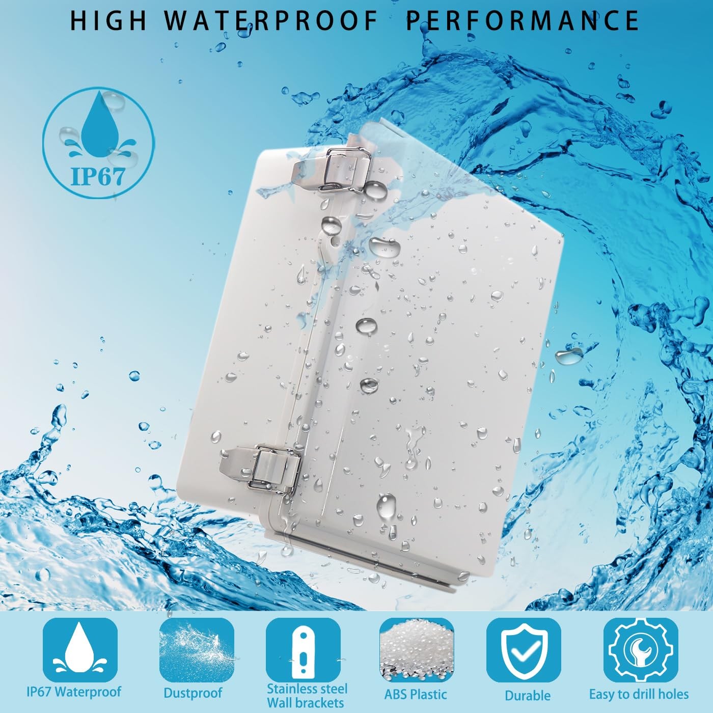 YETLEBOX Outdoor Waterproof Electrical Box 8.66" x 6.69" x 4.33", Grey