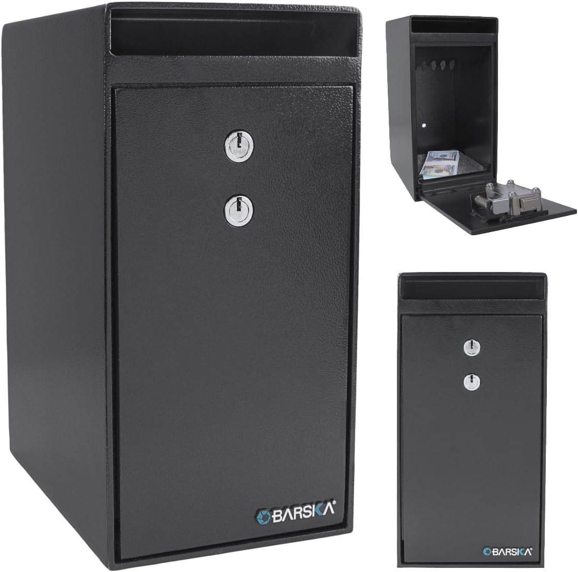 Dual Key Lock 0.27 Depository Drop Safe, Cash Drop Slot - Needs Two Keys to Open
