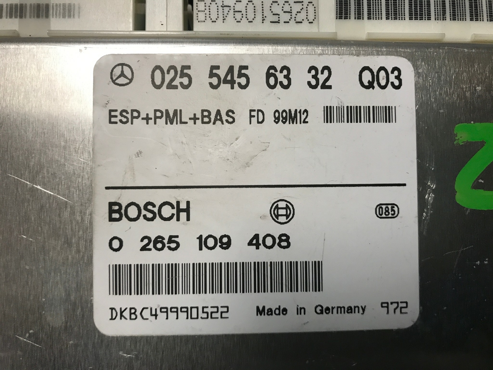2000 MERCEDES E320 ABS CONTROL 0265109408