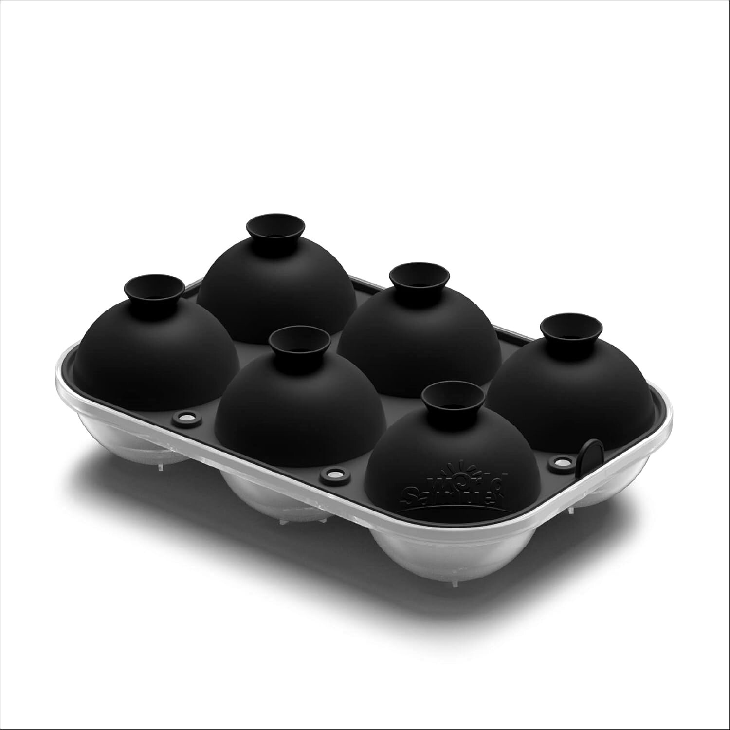 Samuelworld Large Ice Ball Maker with Lid, 6 x 2.5 Inch Ice Balls-BPA Free Black