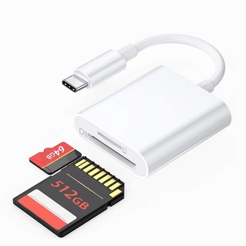 2 in 1 USB C Card Reader SD TF Memory Adapter OTG for iPad Pro MacBook