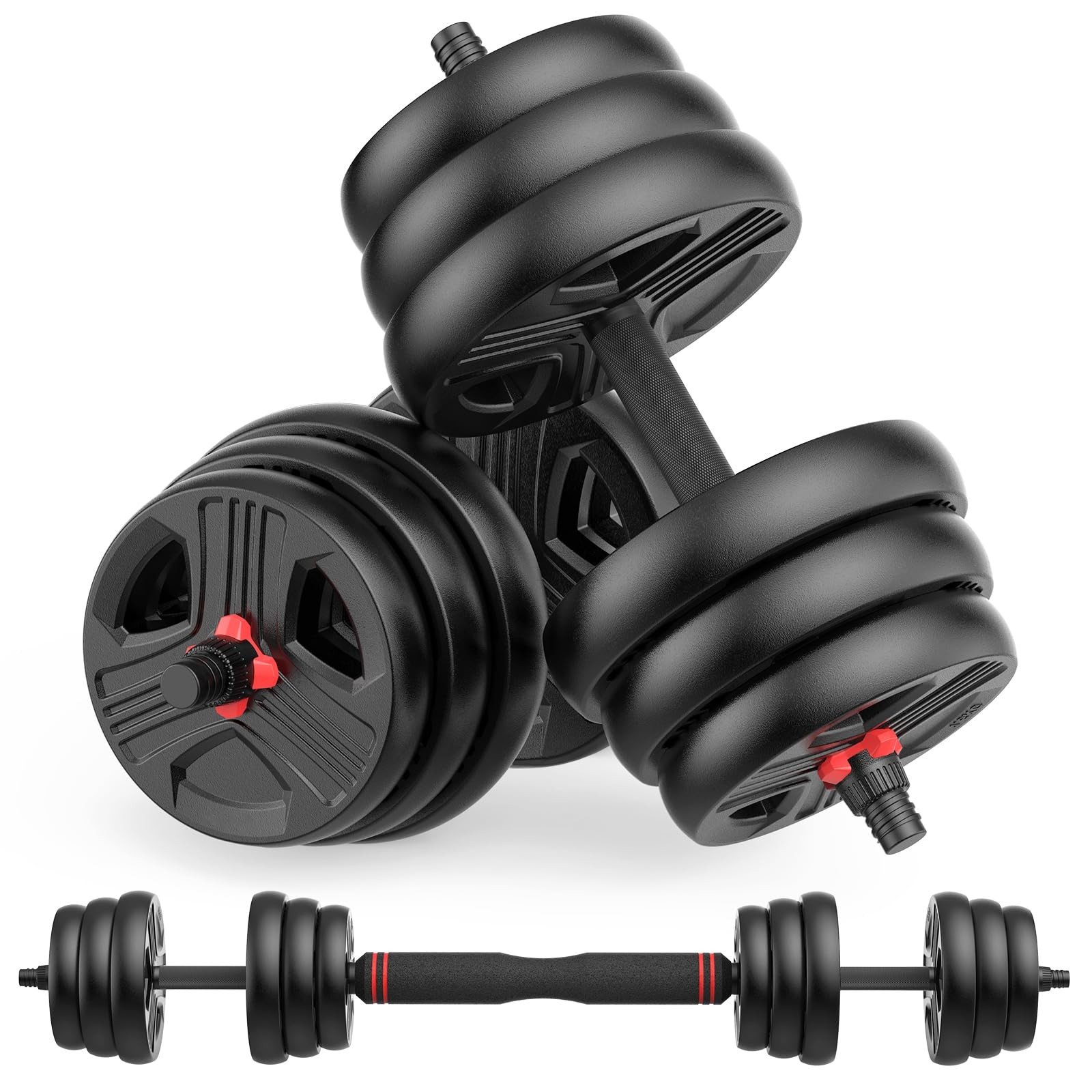 Adjustable Dumbbells Sets, 20/30/40/60/80lbs Free Weights Dumbbells Set of 2 Con