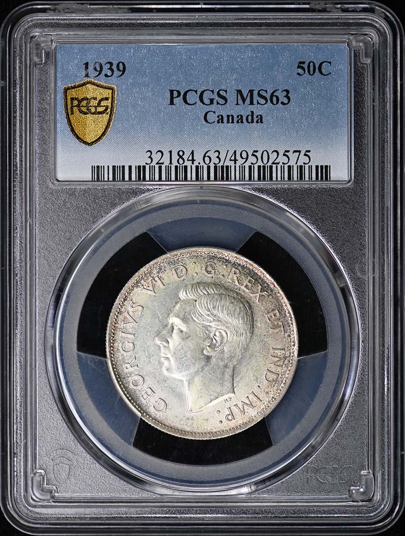 1939 50C Canada George VI PCGS MS63
