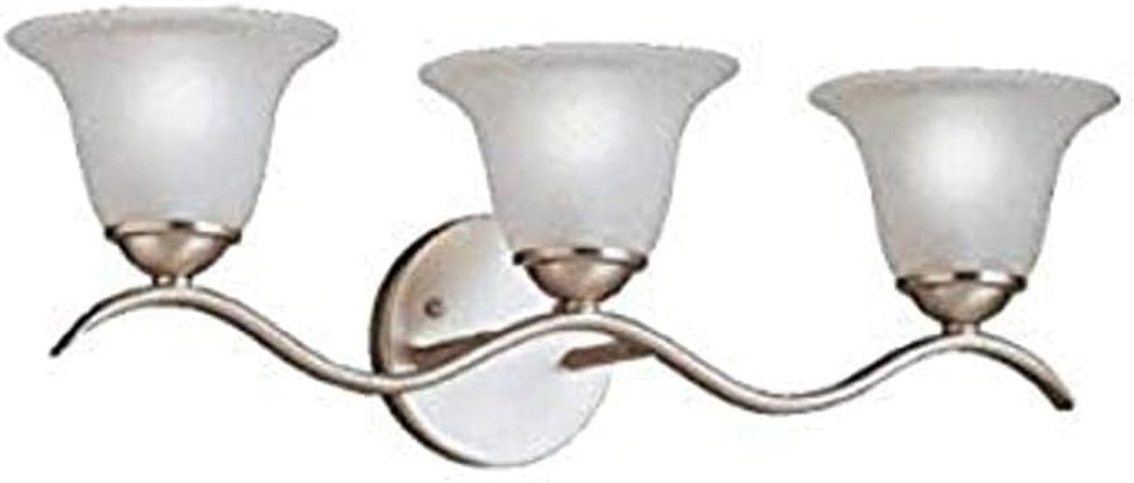 Dover 22.5" 3 Light Vanity Light with Etched Seeded Glass in Brushed Nickel