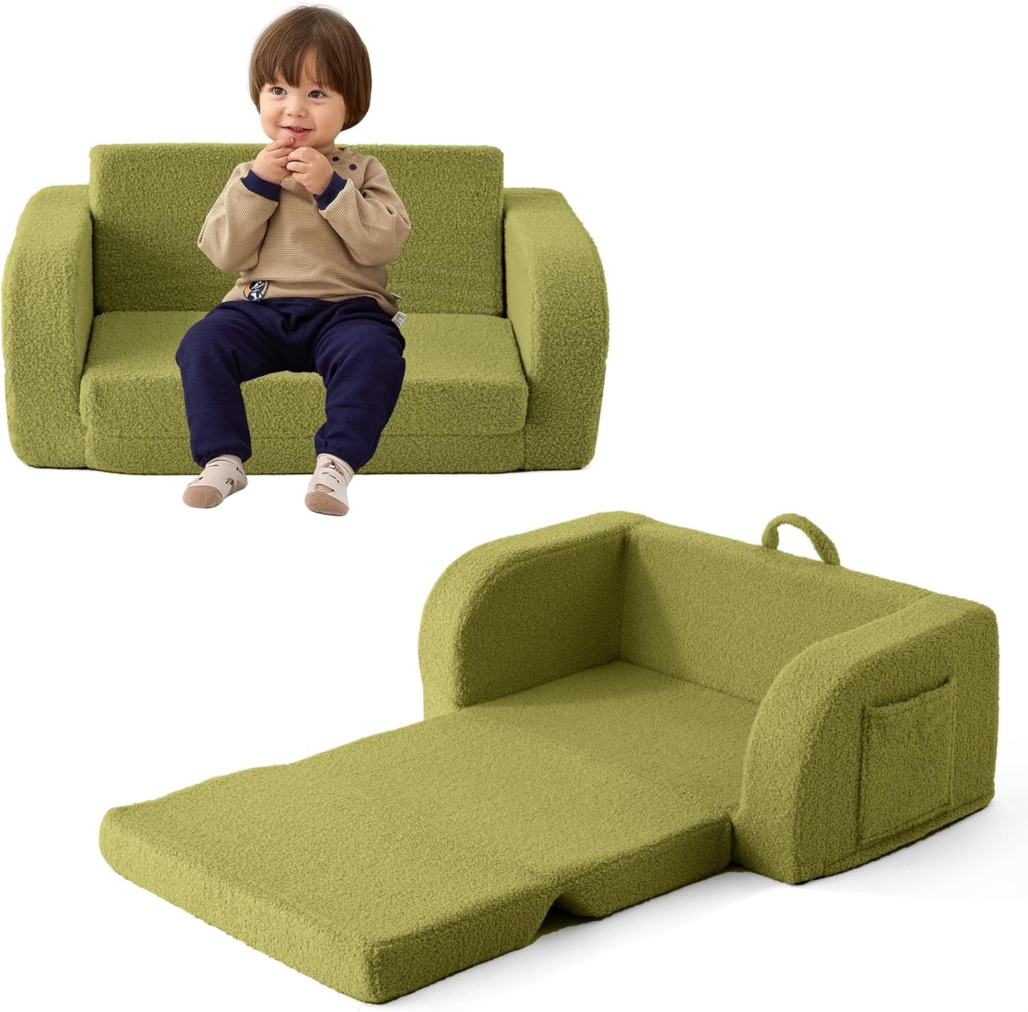 Toddler Couch 2-in-1 Toddler Chairs Comfy 1-3 Years Old Toddler Chair Girls
