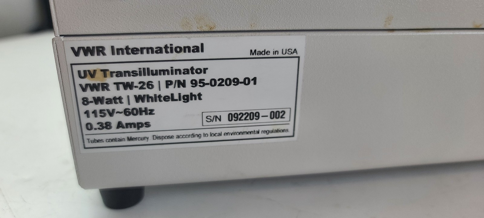 VWR TW-26 White Light Transilluminators