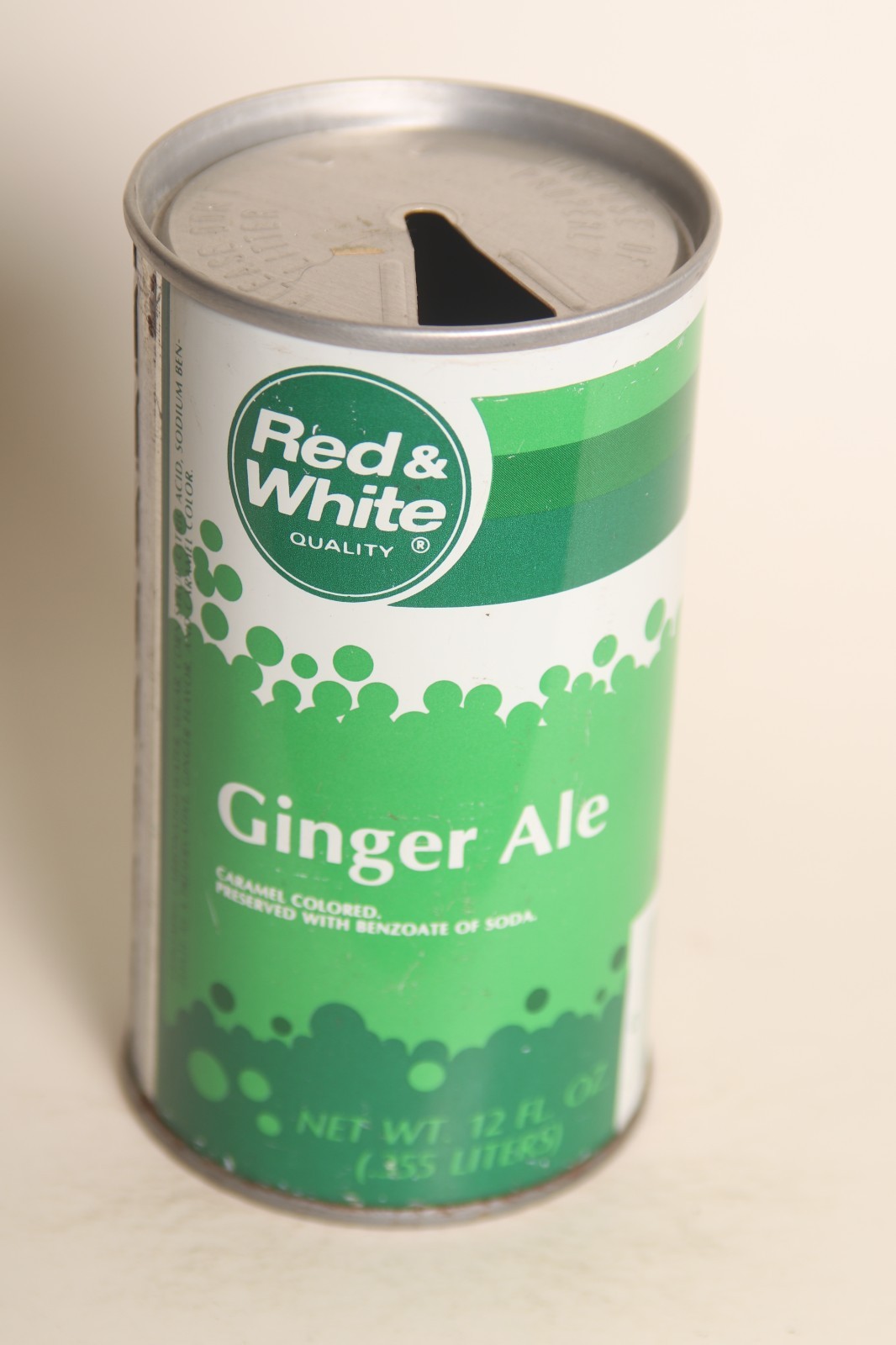 Red & White Ginger Ale soda can