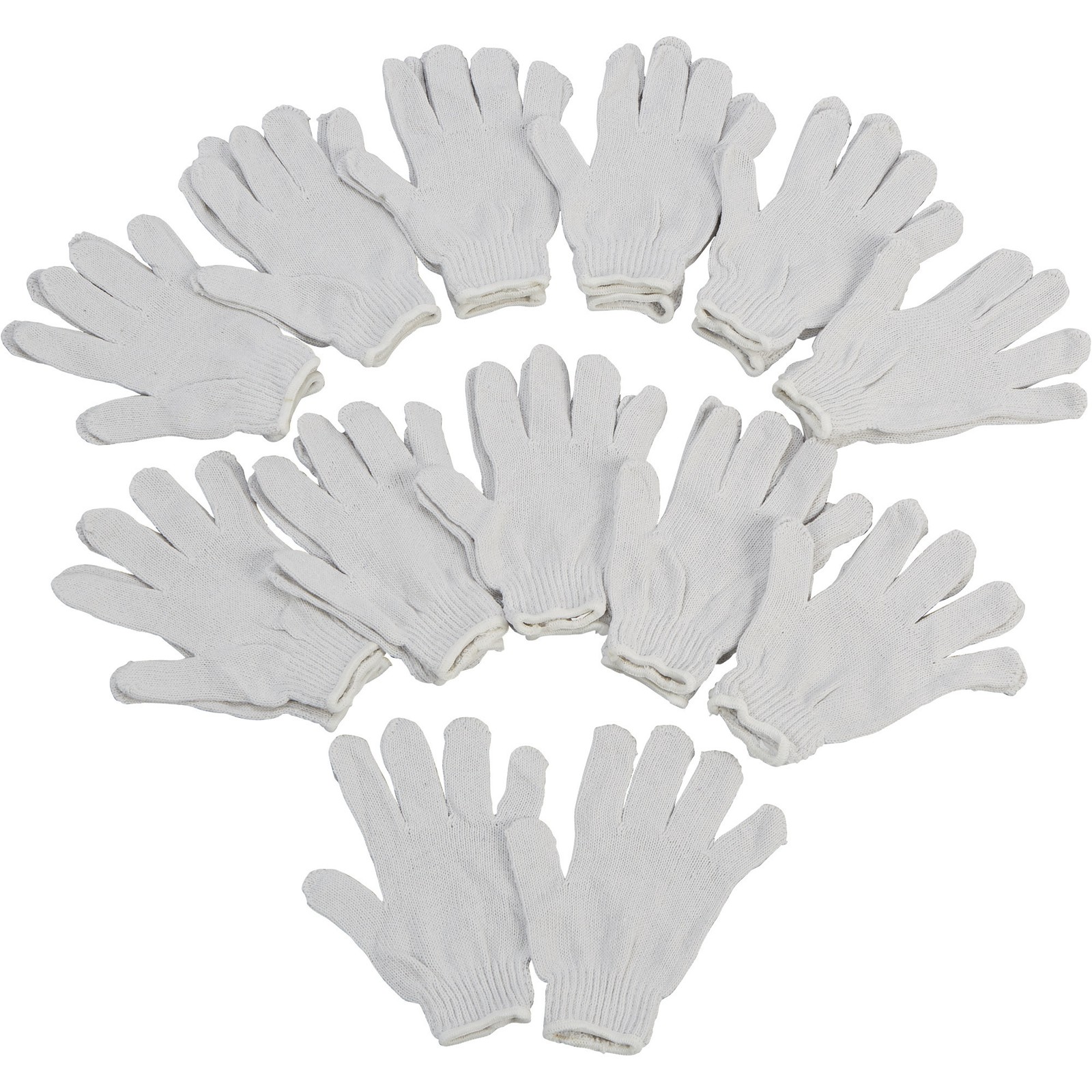West Chester Protective Gear Men's String Knit Work Gloves, 12-Pk., White,