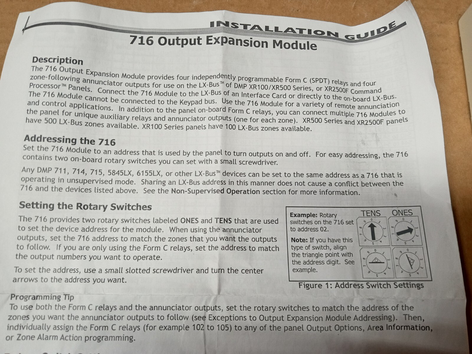 DMP 716 4 Wire Bus Output Expansion Module w/ instructions NEW