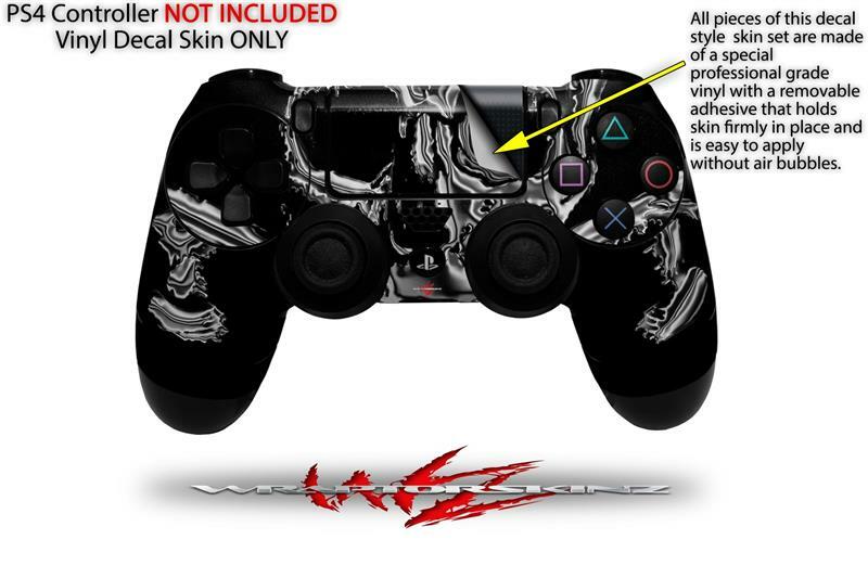 Skin for Playstation 4 Sony PS4 Controller Chrome Skull on Black