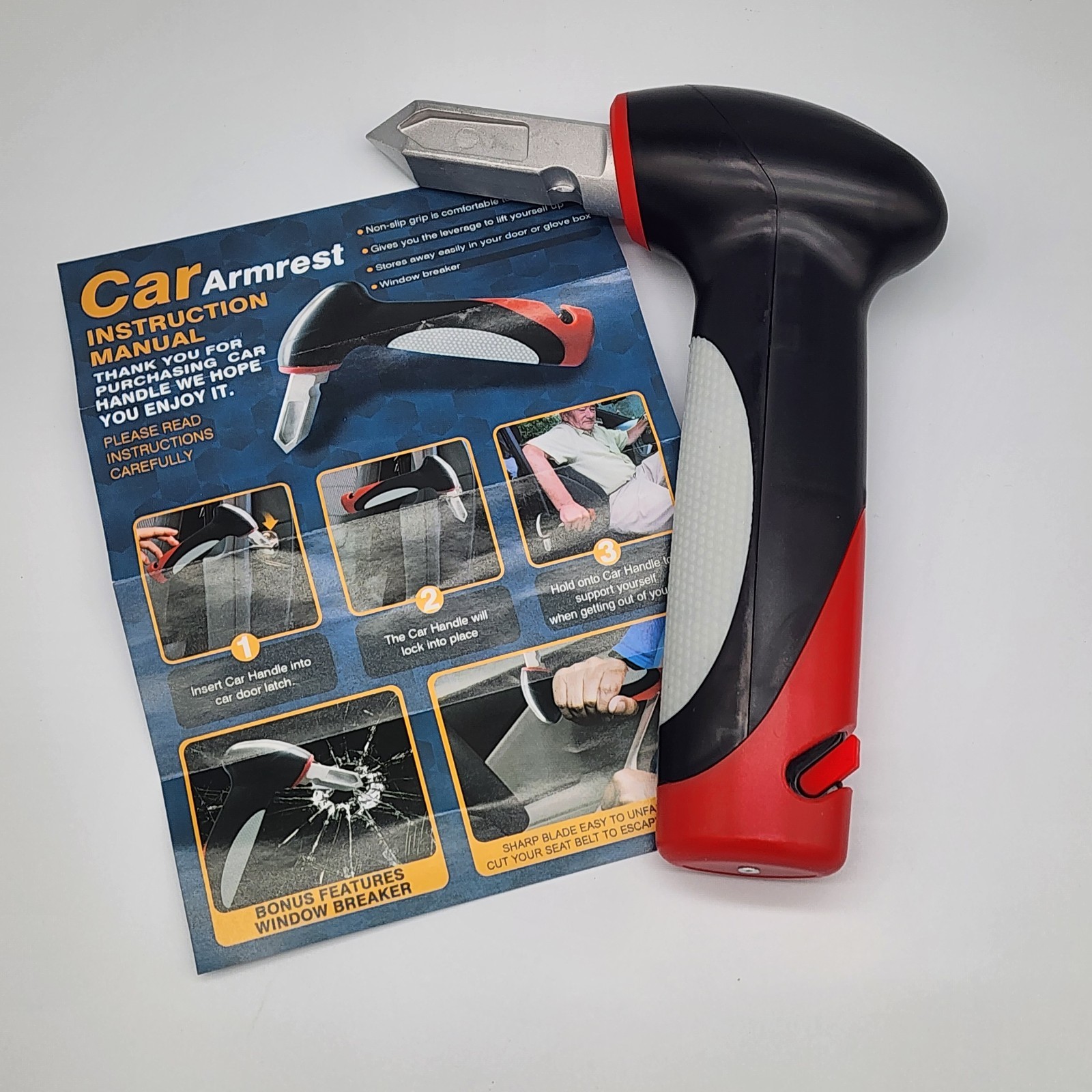Car Exit Handle Glass Breaker Seatbelt Cutter 2 Pcs NOB